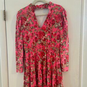 Smith and Quinn Long Sleeve Pink Dress with Floral Design